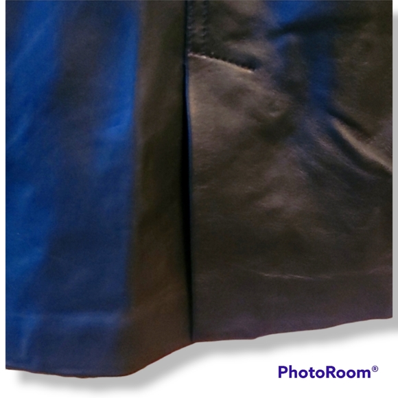 Reiss Black Sheep Leather Skirt - Picture 4 of 9